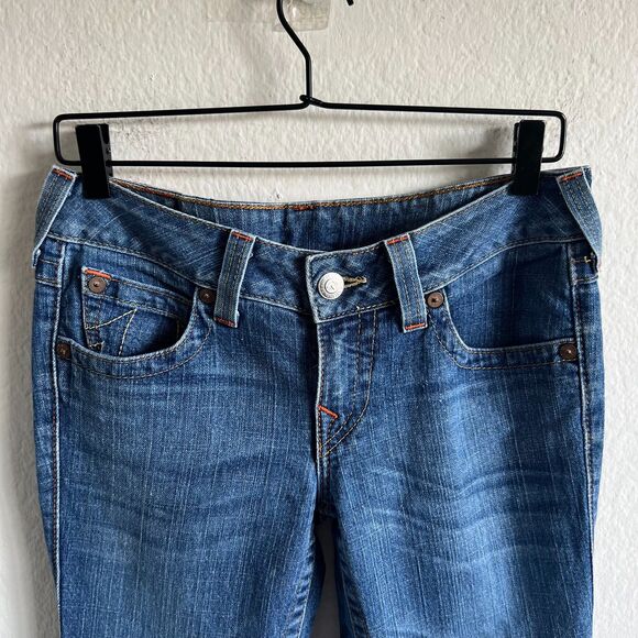TRUE RELIGION Vintage Becky Bootcut Low Rise Blue Denim Jeans Womens 28 - Picture 3 of 7